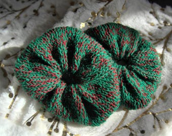 Christmas Holiday Winter Hand-Knit Scrunchie Hair Tie Oversized Large Faux Mohair Silk Alpaca Luxury Hair Accessory