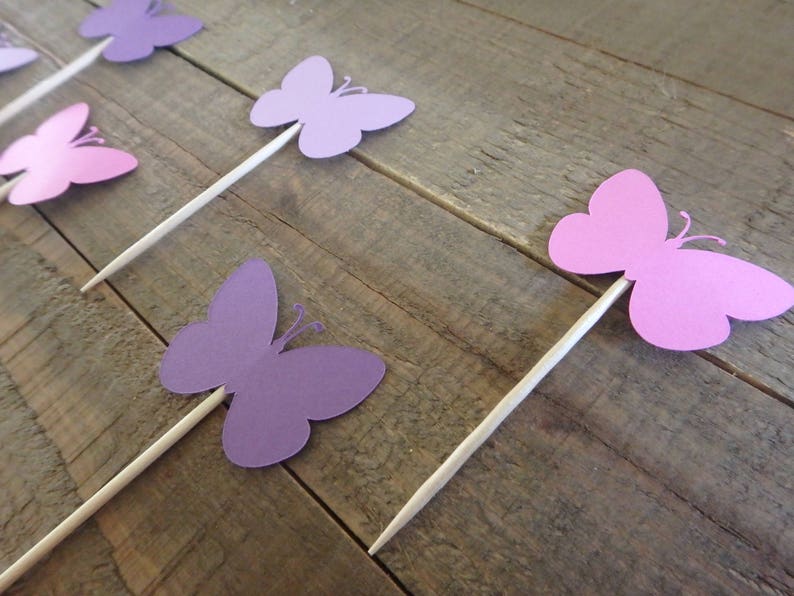butterfly Cupcake Toppers// Cupcake toppers// Purple and teal butterflies theme