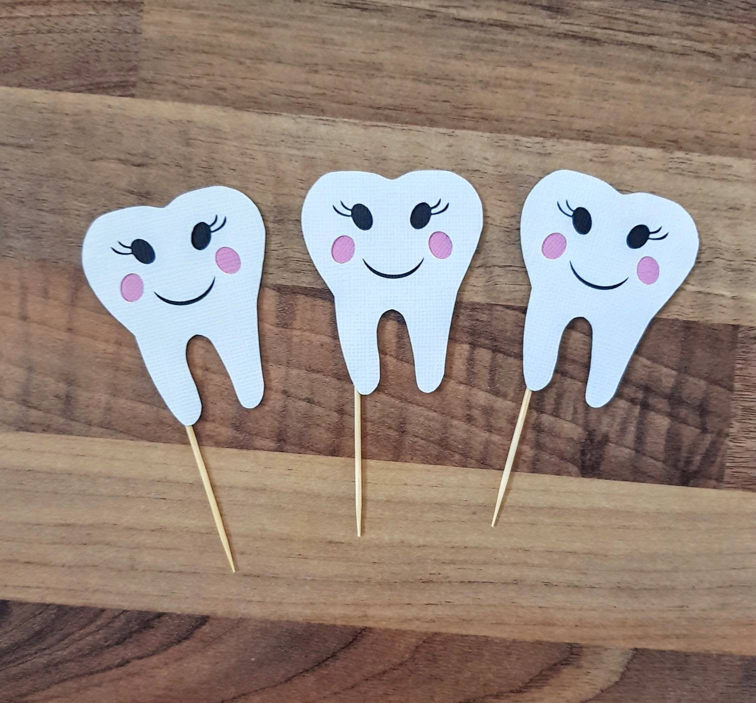 First tooth cupcake topper Tooth cupcake toppers Teeth Etsy