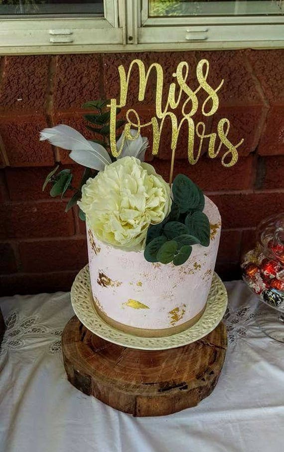 Miss To Mrs Cake Topper Bridal Shower Cake Topper Miss To Etsy