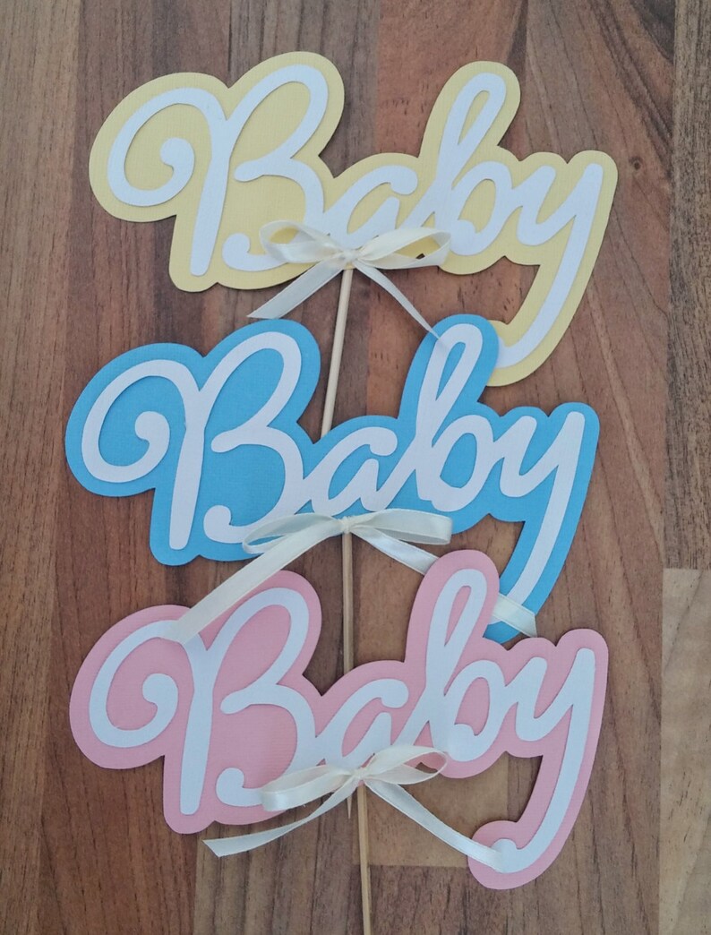 Pink BABY cake topper baby shower Cake Topper gender