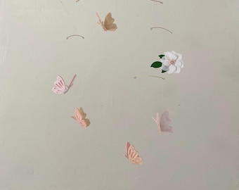 Felt Butterfly Mobile:  Floral Nursery Decor