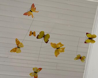 Butterfly Mobile: Decorative Yellow Butterflies
