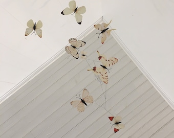 White Butterfly Mobile: Decorative Nursery Decor