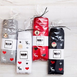 Christmas Warm socks Ski socks winter knee socks socks hearts MAD Socks image 4