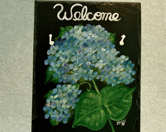 Painted Slate - Blue Hydrangea *Personalized No Charge*