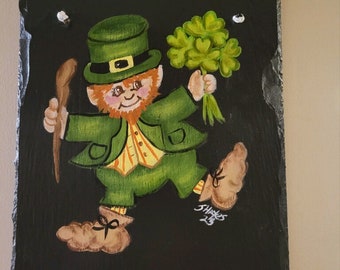 Leprechaun - Hand Painted Slate *Personalized at No Extra Charge*