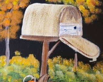 Painted Slate - Autumn Mailbox Scene *Personalized at No Charge*