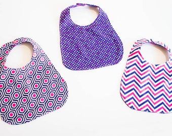 Modern Flannel Backed Baby Bibs  (Free Shipping)