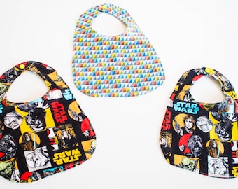 Modern Flannel Baby Bibs, Star Wars Edition  (Free Shipping)