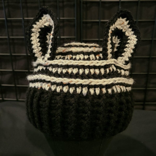 Custom Made to Order Crochet Animal Hat: Zebra