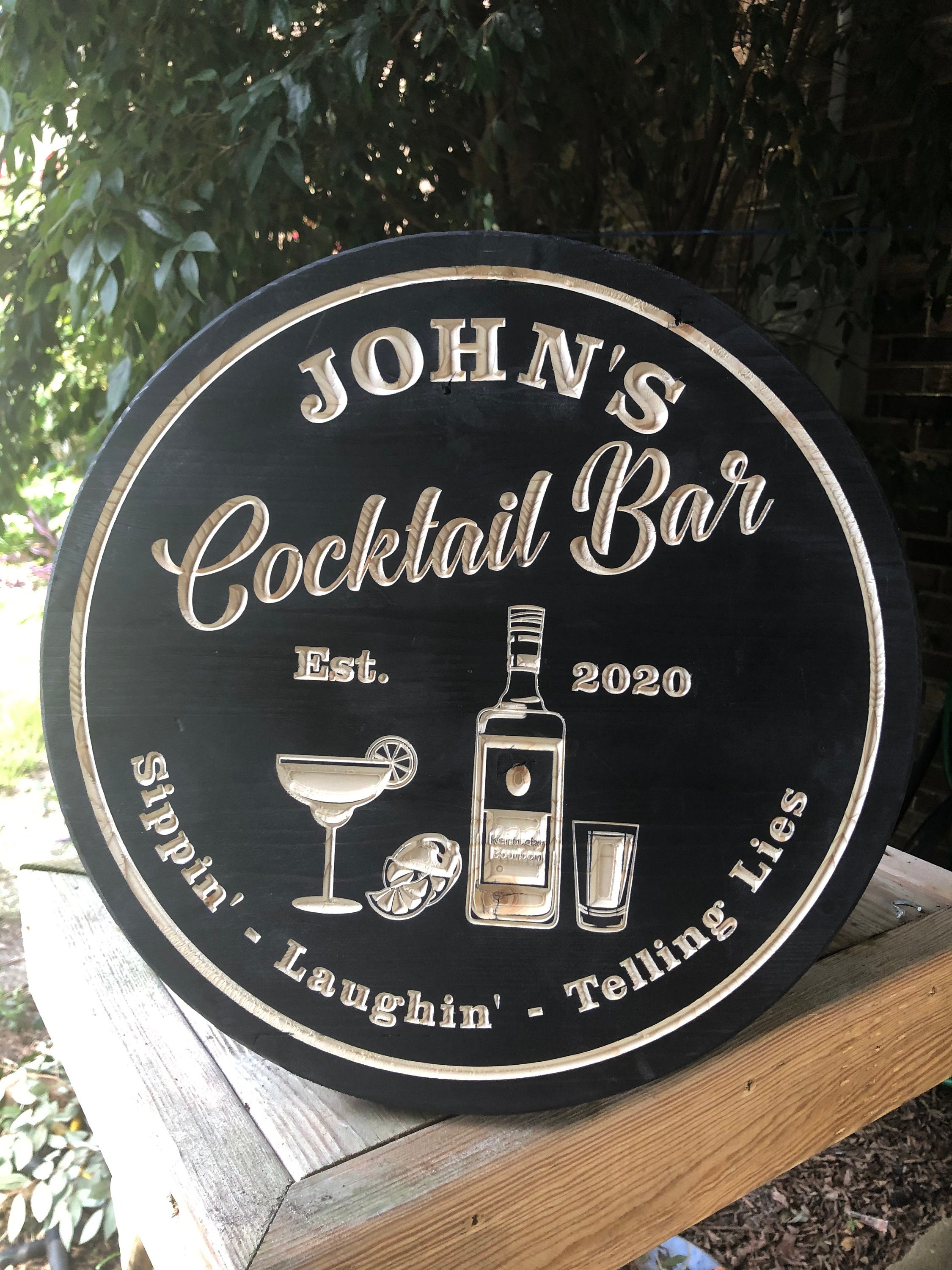 Beach Bar Sign Personalized Bar Sign Bar and Grill Bar Sign Etsy