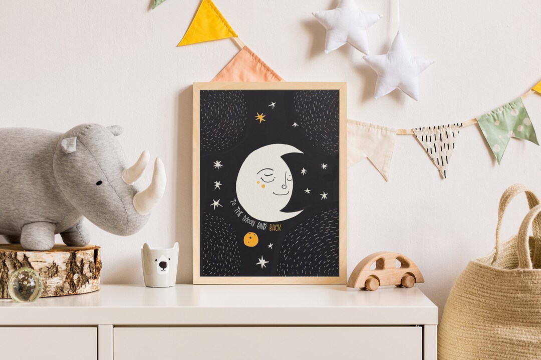 Midcentury Moon - Custom Nursery Print, Boho Nursery, Children's ...