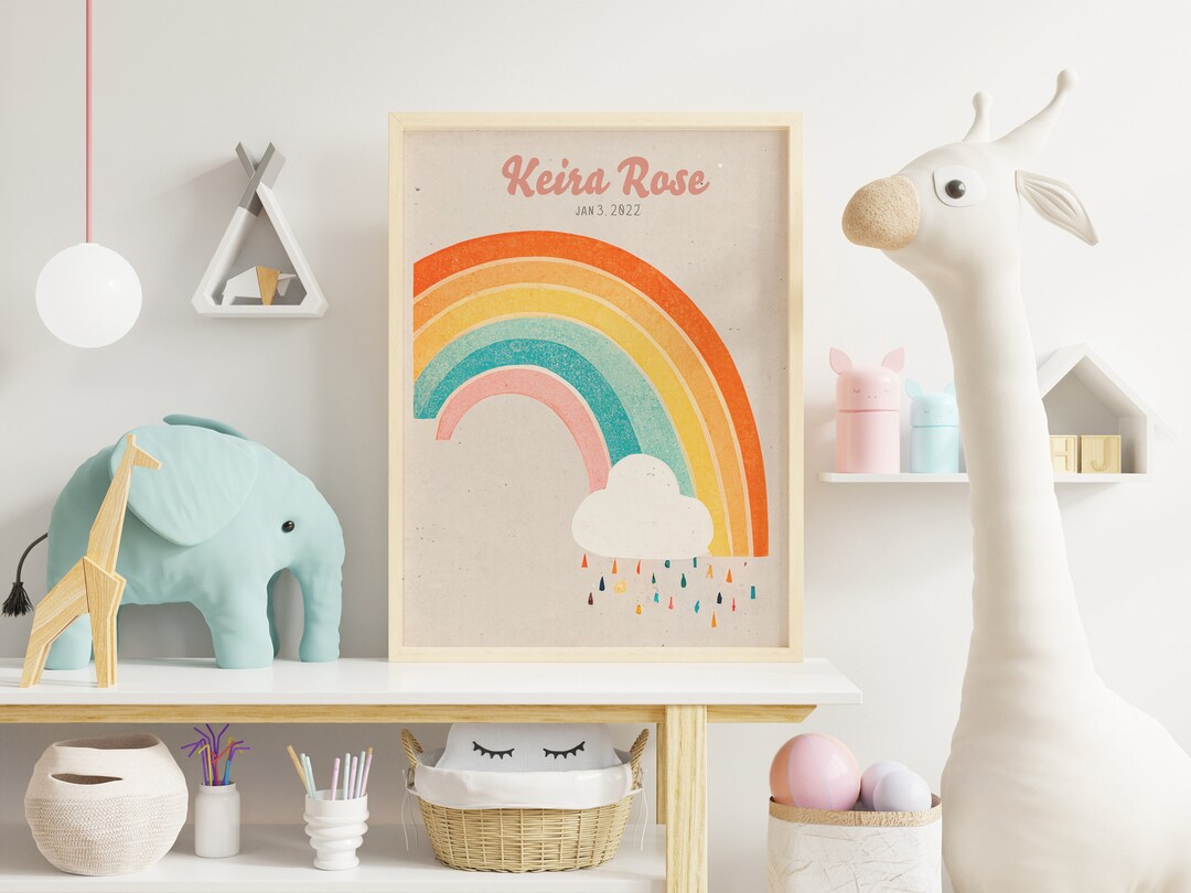 Midcentury Rainbow - Custom Nursery Print, Boho Nursery, Children's ...