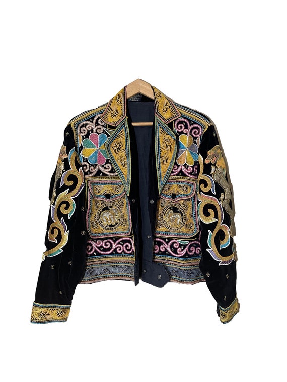 Vintage hand made embroidered elephant jacket | hi