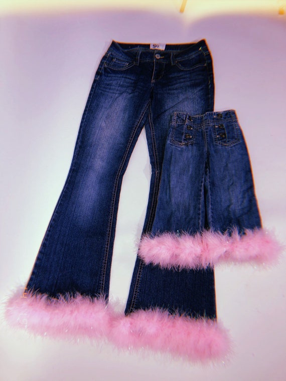 fur flare pants
