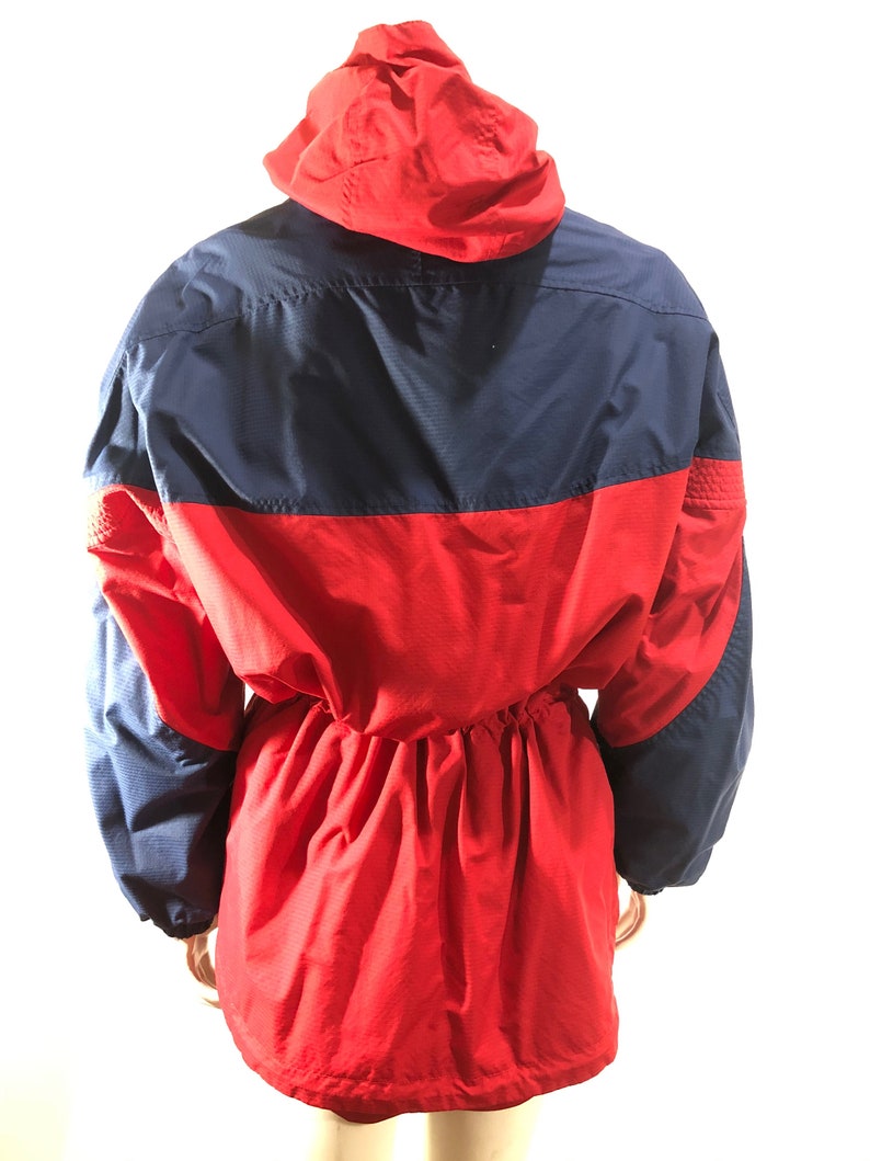 color block vintage red Columbia jacket lightweight jacket navy blue