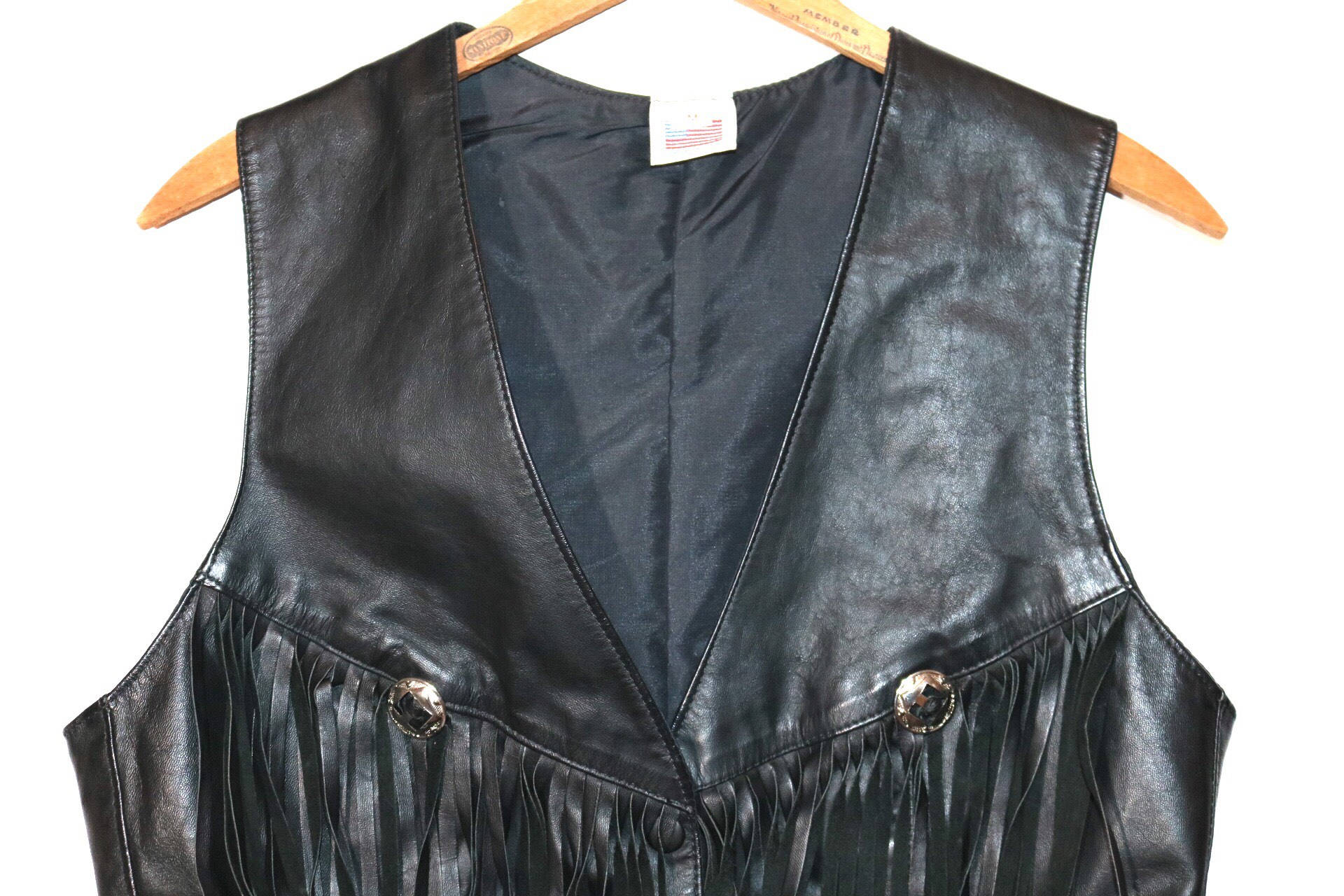 Biker Vest Western Leather Fringe Biker Vest Western Leather Fringe Grunge Wear Cowgirl Usa Made Free