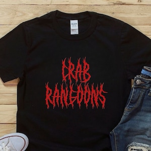 Funny Crab Rangoon Shirt, Heavy Metal Satire Tshirt, Gift for Metalhead, Chinese Food Lover Tee, Goth Present, Elder Emo Tank Top