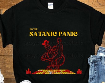 Funny Satan Shirt, Gift for Atheist, Satanic Panic Tshirt, Dance With The Devil Tee, Anti Religion Tank Top, Baphomet T Shirt, Satanist Tee