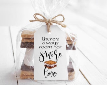 Pack of 40 There's Always Room For S'More Love Tag/Favor Kit, Wedding Favor Tag, Thank You Tag, Custom Tag - Handmade To Order