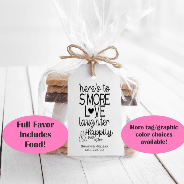 Full Favor - Pack of 12 S'more Love Laughter & Happily Ever After Favors, Wedding, Rehearsal, Shower, Party - Handmade To Order