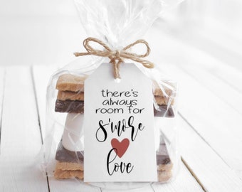 Pack of 40 There's Always Room For S'More Love Heart Tag/Favor Kit, Wedding Favor Tag, Thank You Tag, Custom Tag - Handmade To Order