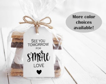 Pack of 40 See You Tomorrow For S'More Love Gift Tag/Favor Kit, Wedding Favor Tag, Rehearsal Dinner Tag, Thank You Tag - Hand Made To Order