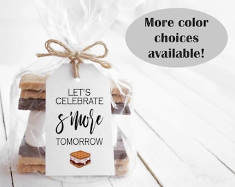 Pack of 40 Let's Celebrate S'More Tomorrow Tag/DIY Favor Kit, S'More Wedding Favor Tag, Rehearsal Dinner Tag, Handmade To Order