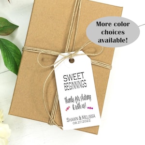 Pack of 40 Sweet Beginnings Gift Tag, Wedding Tag/Favor Kit, Rehearsal Dinner Tag, Thank You Tag - Hand Made To Order