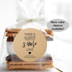Lot de 40 autocollants S'More Love - Kraft marron, autocollant cadeau de mariage, étiquette de remerciement, étiquette personnalisée - fabriqué à la main sur commande