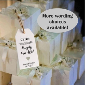 Pack of 40 Cheers to Love Laughter and Happily Ever After Tag, Wedding Tag, Thank You Tag, Custom Tag - Hand Made To Order