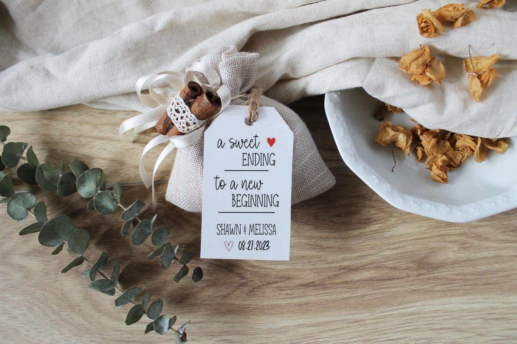 Pack of 40 Sweet Ending to A New Beginning Tag, Wedding Tag/favor