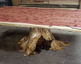 Conference Table, Cedar Stump Table