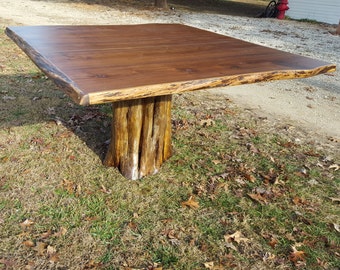 Black walnut dining table, stump table, walnut table, stump dining table, rustic table, live edge table