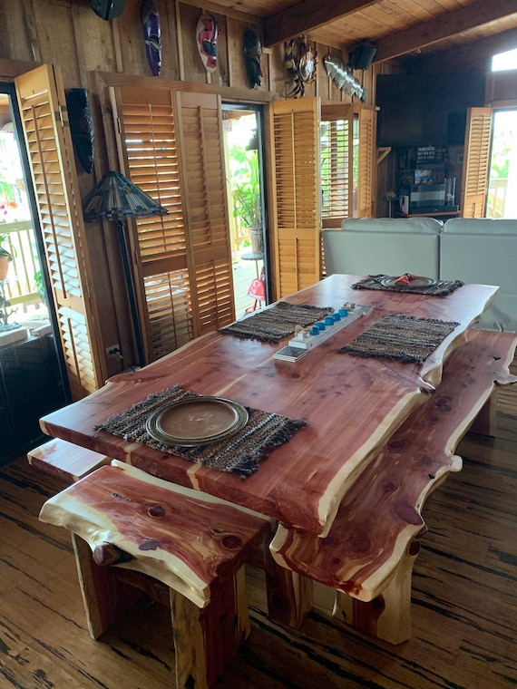 Cedar on sale dining table