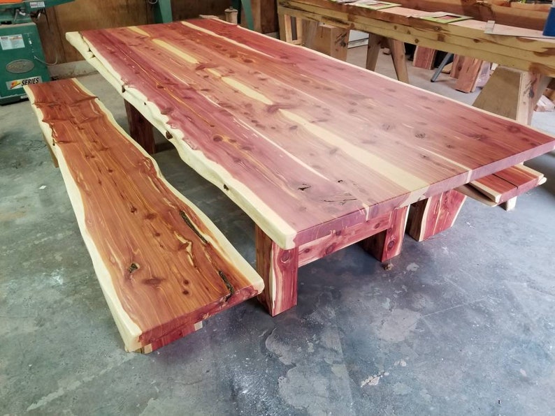 Live Edge Eastern Red Cedar Dining Set Gorgeous Image 0