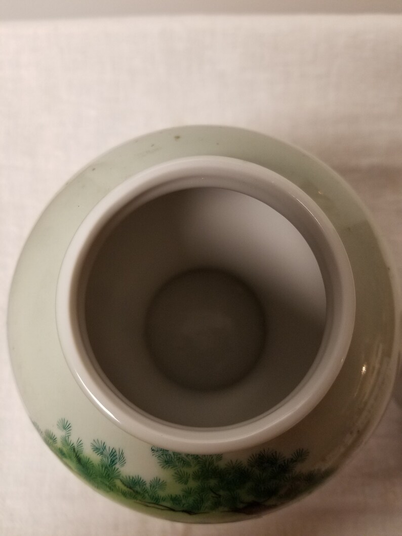 8 12 x 4 12 Made in Japan Ginger Jar with Warrior upon his Horse Beautifully Crafted Free Shipping in the U.S.A. No Chips or Cracks