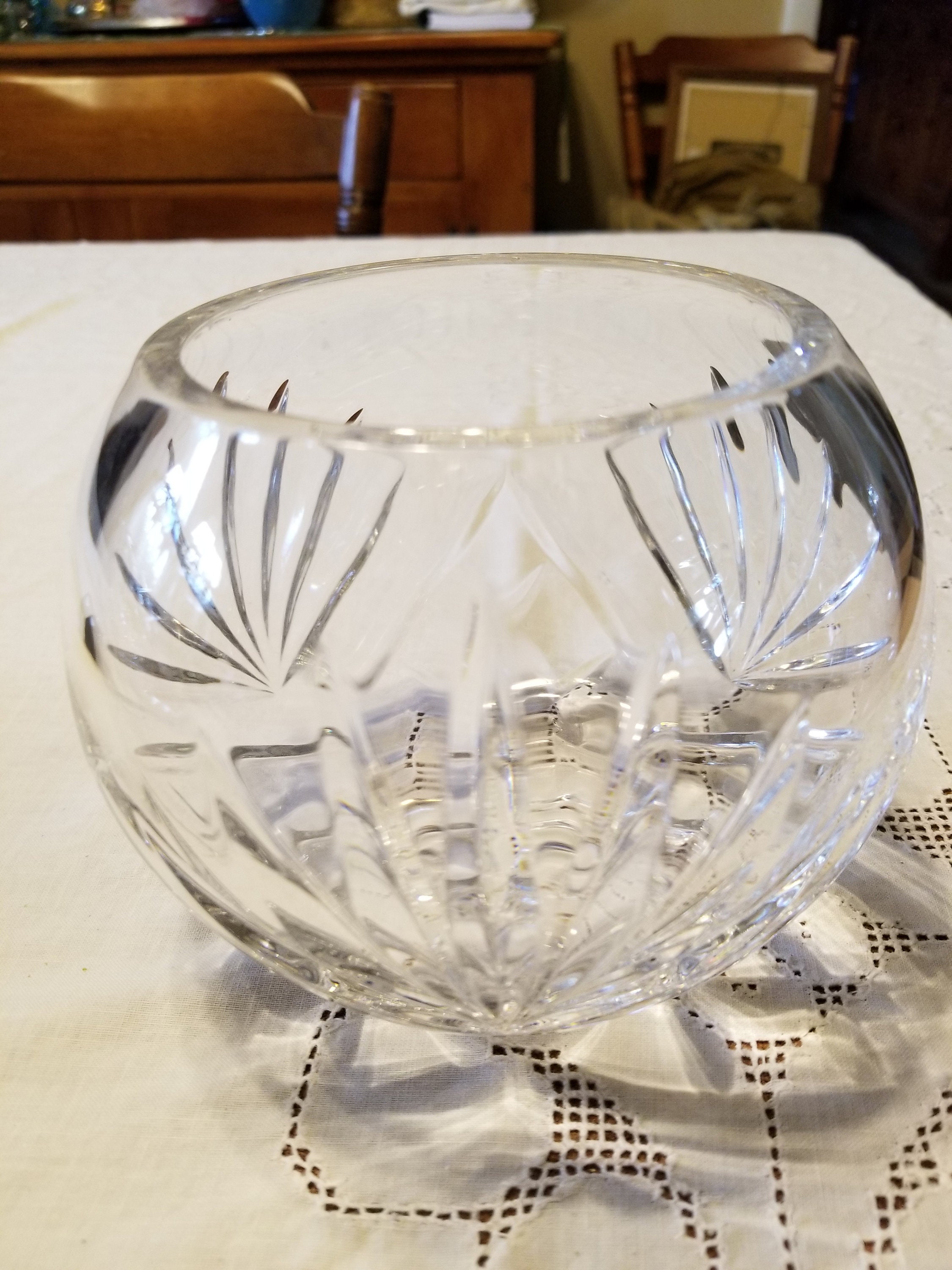 Beautiful Wedgewood Full Lead Crystal Vase/bowl. Acid Etched Etsy