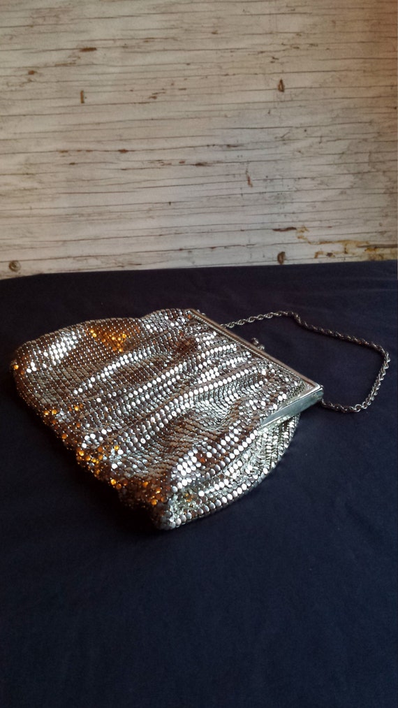 Vintage 1930's Whiting and Davis Silver Mesh Hand… - image 1