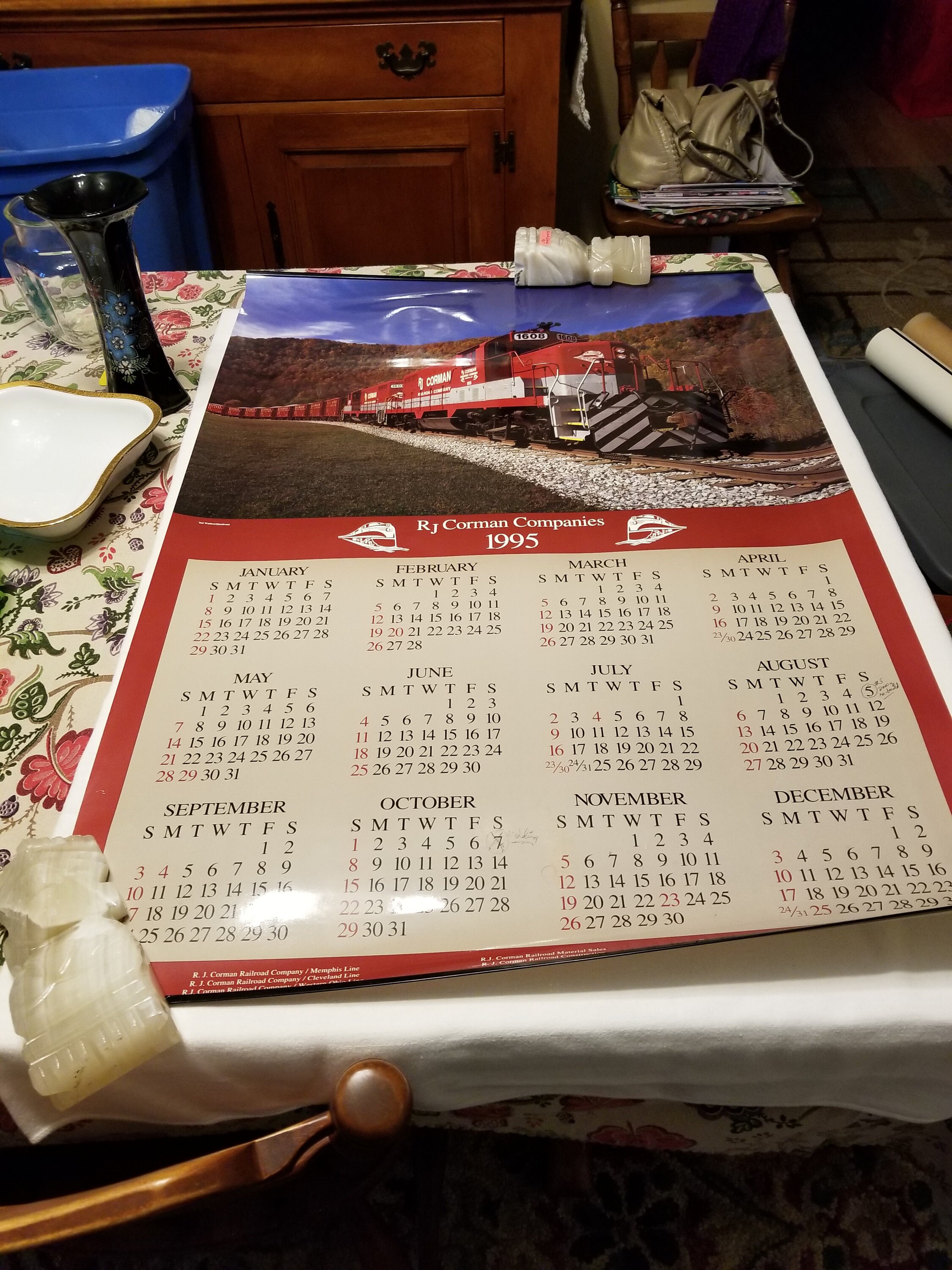 Vintage 1995 Railroadiana A 1995 Calendar From The Rj Corman Etsy