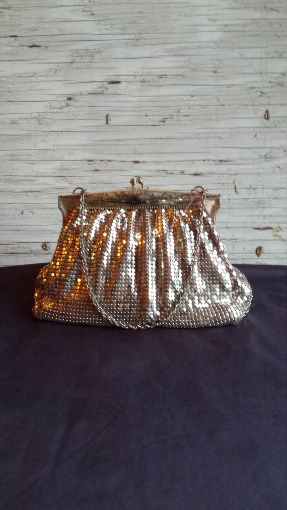 Vintage 1930's Whiting and Davis Silver Mesh Even… - image 1