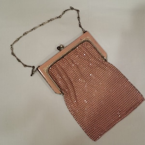 Pink Metal Mesh Whiting and Davis Purse. Manufacturers Mark. Very Nice Condition. Great Gift Idea. Free Shipping USA.