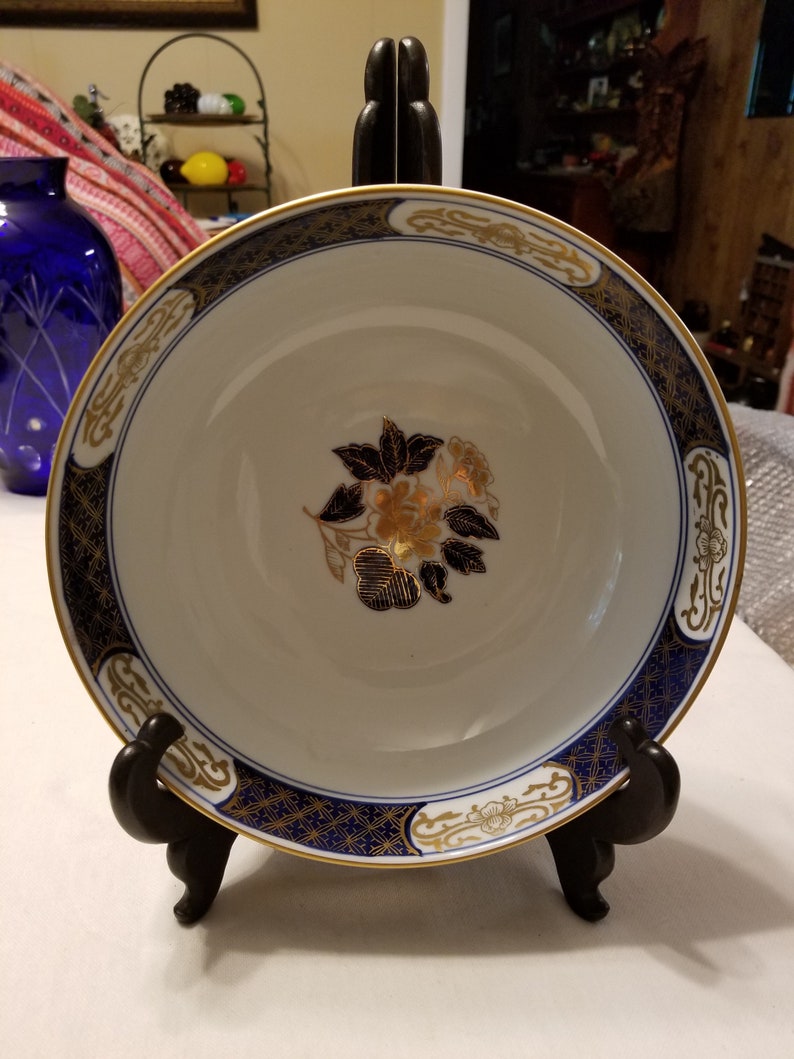 Free Shippin in U.S.A. Manufacturers Mark 3 12 Tall Vintage 8 34 Wide Gold Imari Hand Painted Floral /& Peacock Design Bowl Ex Cond