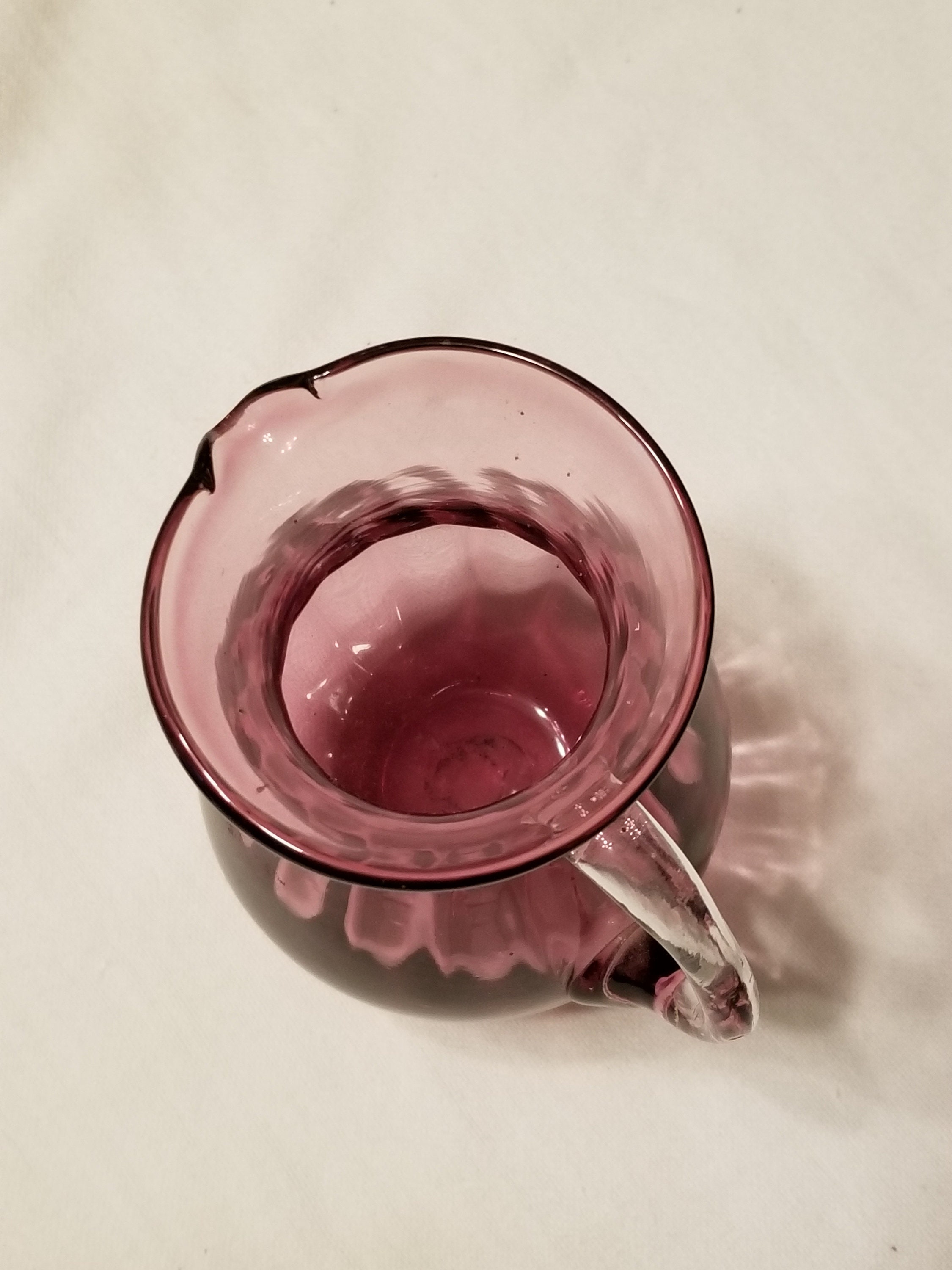 Beautiful Amethyst Blown Glass Pitcher. 5 1/2