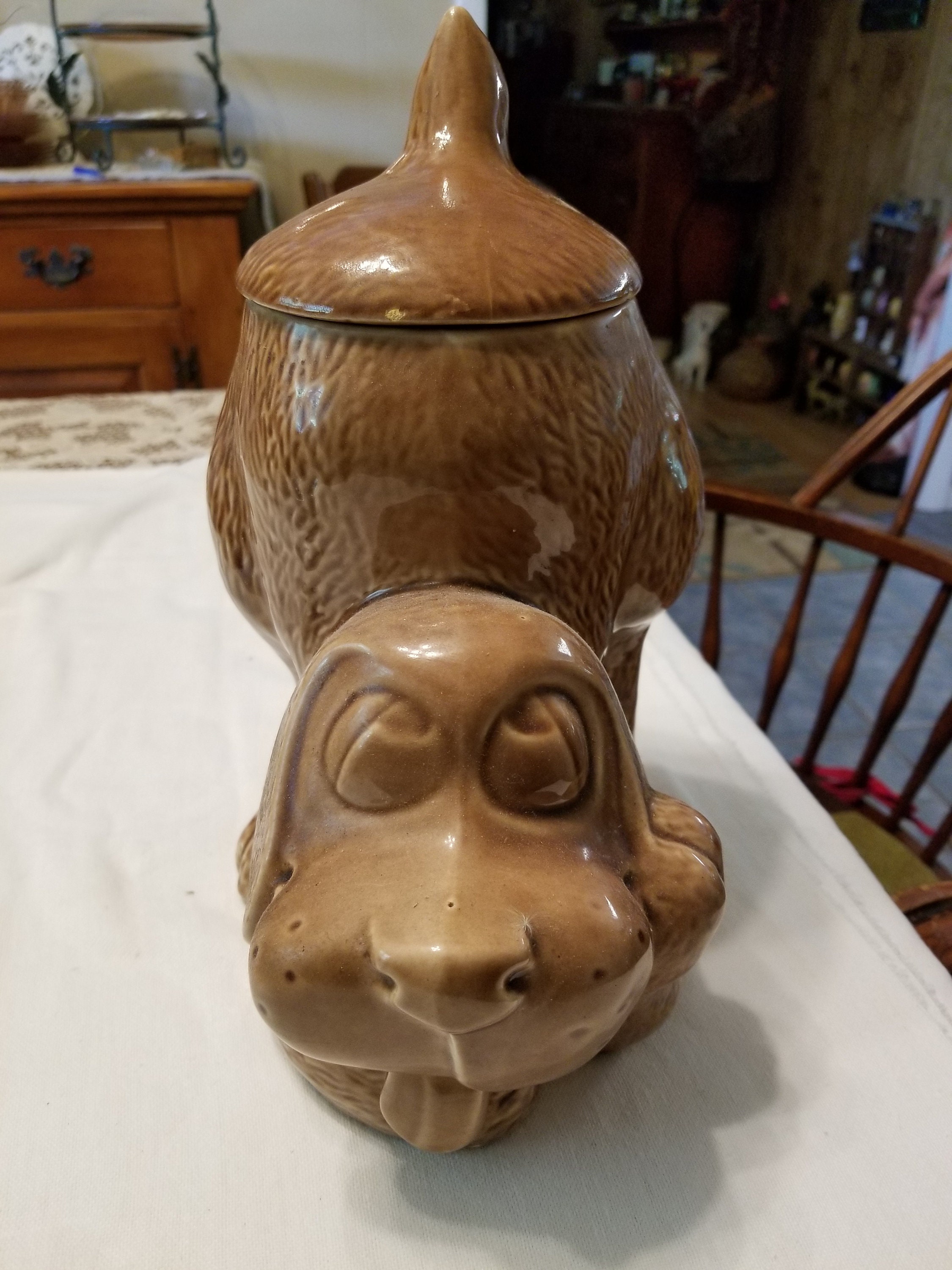 McCoy マッコイ 70s スマイリー バンク USA ヴィンテージ Vintage 70s Mccoy Thinking Puppy/hound Cookie Jar. 0272 on Base