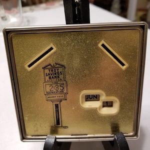 1940s Coin Bank from The Troy Saving Bank. 3 Slots. No Key. Great Collectible or Gift. No Manufacturers Mark. Free Shipping in the U.S.A