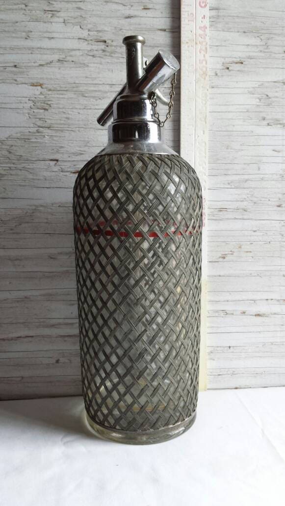 Vintage 1920s Sparklets Corp Seltzer Bottle. Pewter Wrapped Etsy