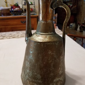 Primitive Late 19th, Early 20th Century Copper Watering Can. Hand Hammered and Shaped. Nicely Made Not Marked. Nice Patina. Free Shippin USA
