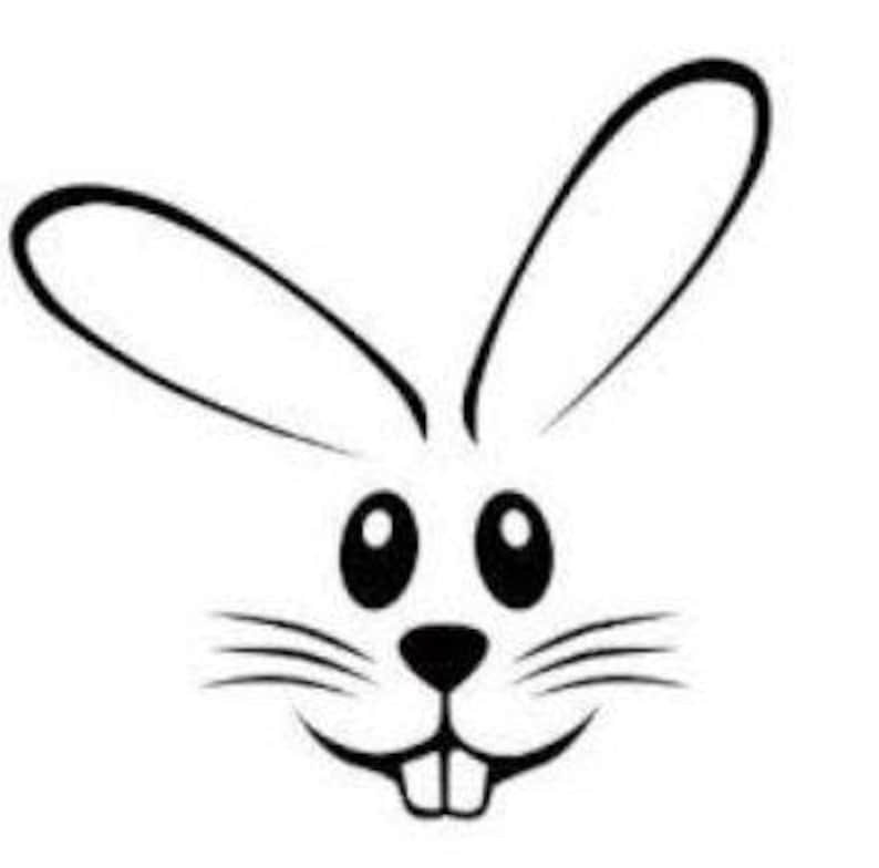 Paashaas SVG Cut File voor Cricut Bunny Face afbeelding 1